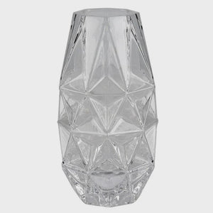 Glass Cut Geometric Vase - The Curated Group