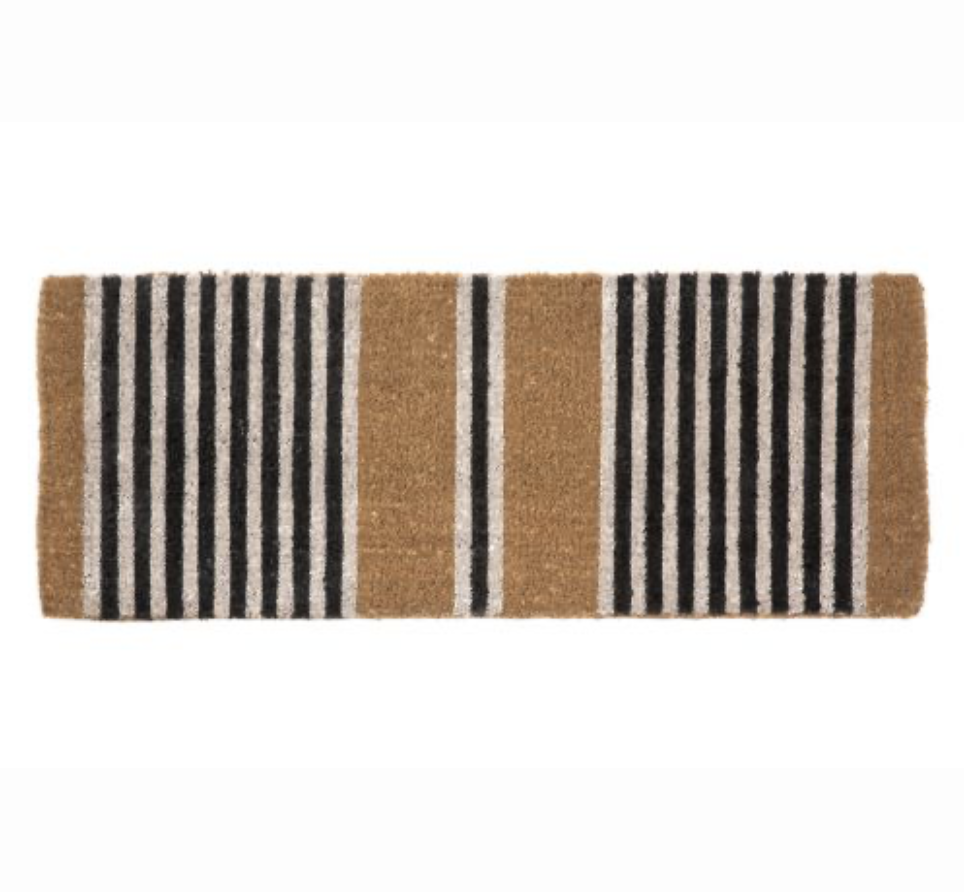 Coir Doormat - Grey Stripes