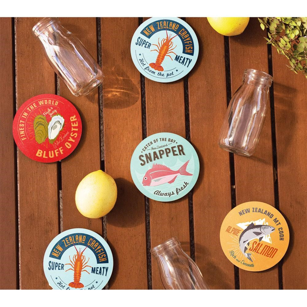 NZ Seafood Snapper Ceramic Coaster + 100%NZ