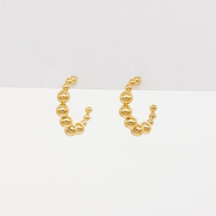 Stella + Gemma Ball Hoop Gold Earrings