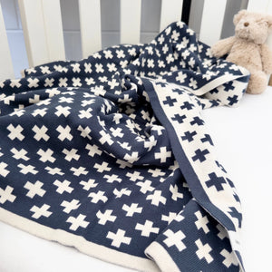 Cot/Buggy Blanket Navy - Ecovask