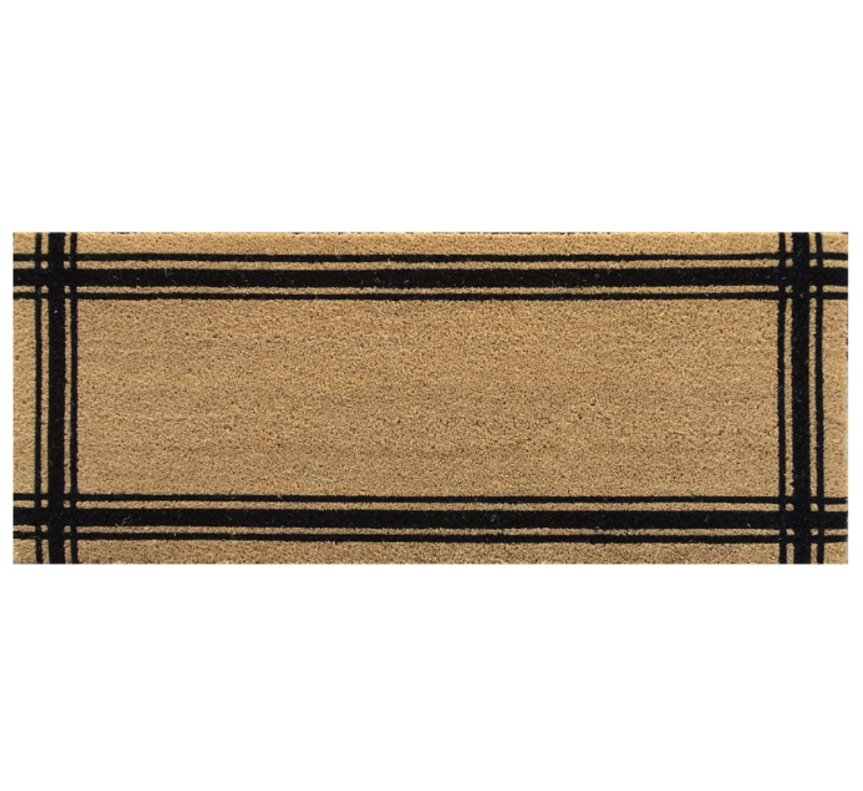 Black Border Coir Doormat - 45 cm x 120 cm