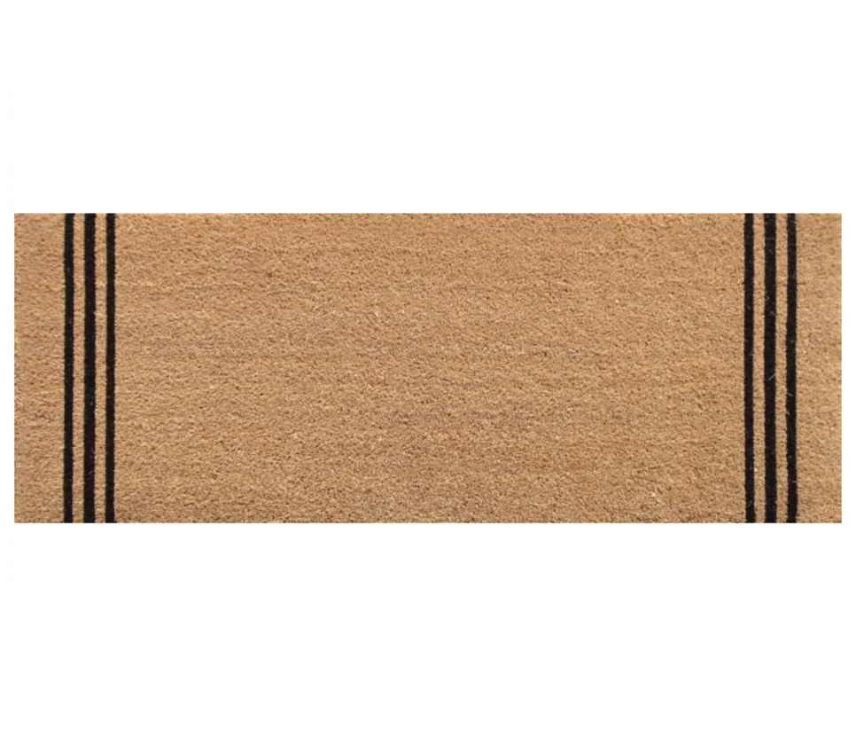 Black Stripes Coir Doormat - Long - 45 cm x 120 cm