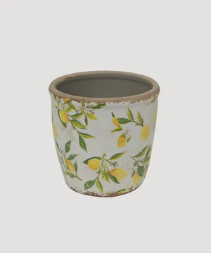 French Country Collection Botanical Lemon Pot Large