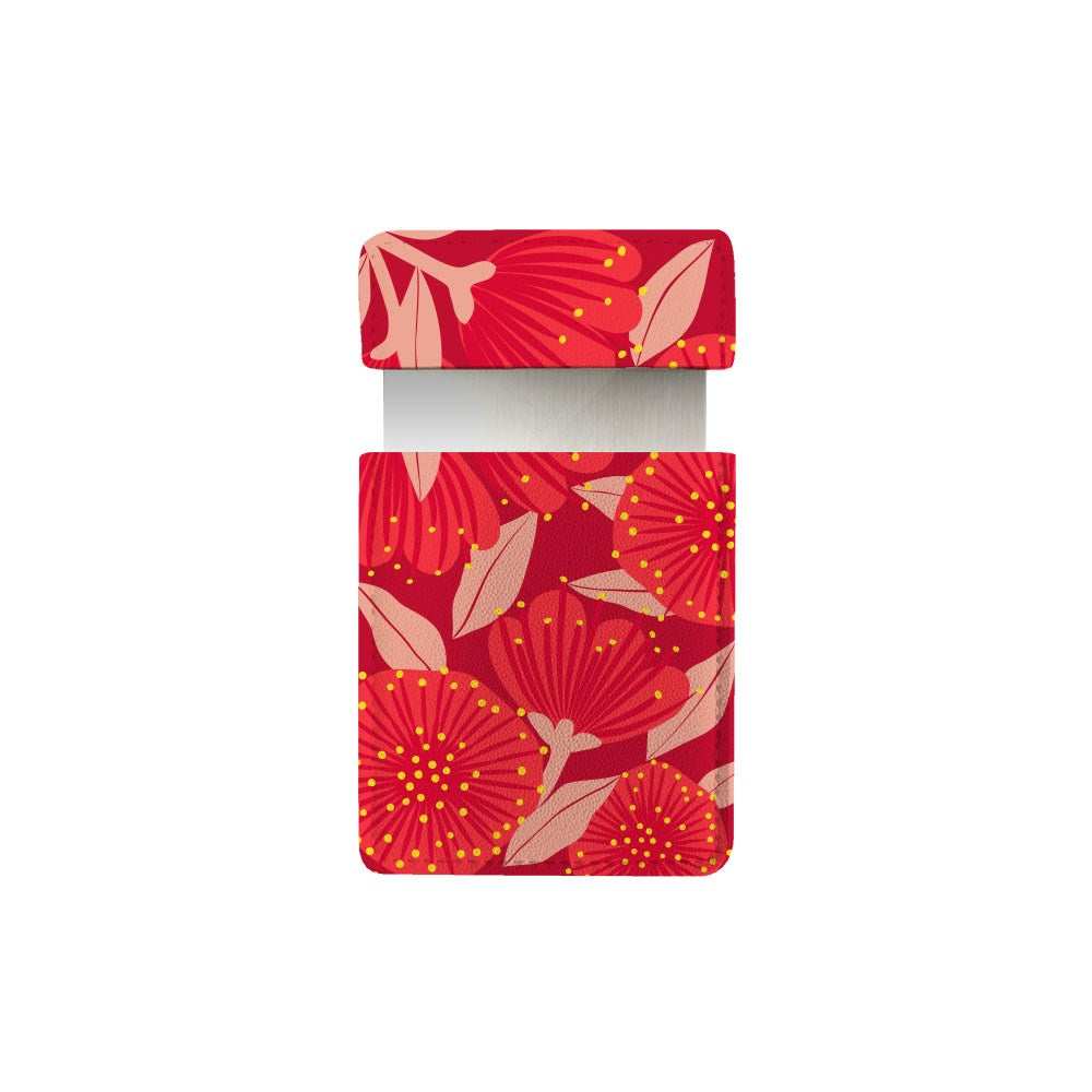 Bright Botanical Red Pohutukawa Pocket Mirror