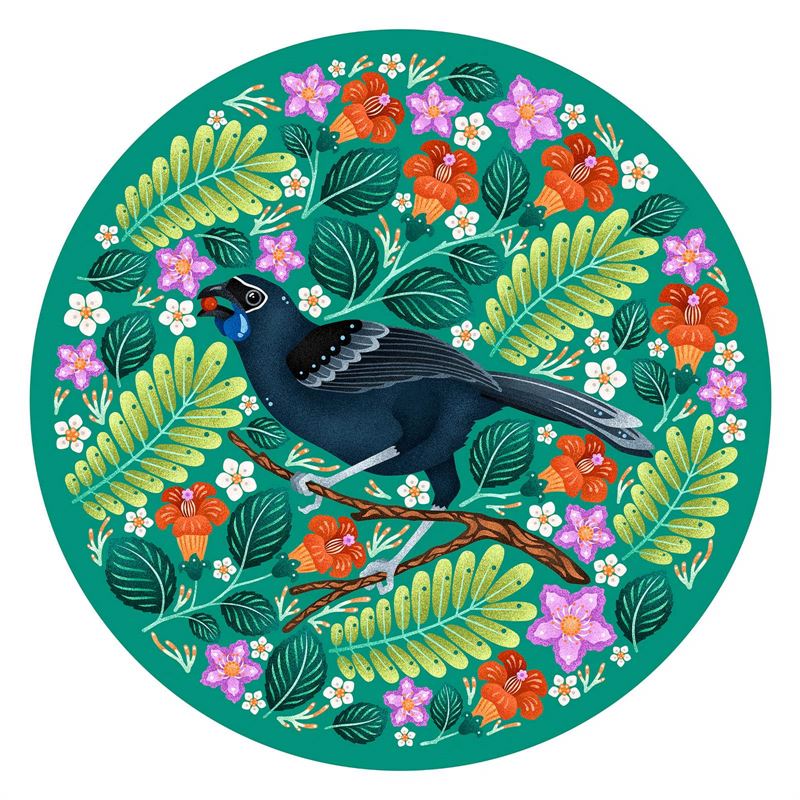 Catherine Marion - North Island Kokako 1000 Pce - Round Puzzle