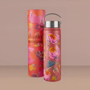 Water Bottle 650ml - Blossom Burst-Rebecca Ter Borg - stainless steel metal lid