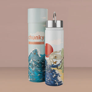 Chunky Water Bottle 650ml - Blue Wave Laura-Shallcrass