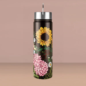 Chunky Flower Power - Laura Shallcrass - 650ml Water Bottle stainless steel metal lid