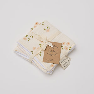 Cravehome-DAISYWashclothsetDaisy_Organic Muslin Cotton Over the Dandelions