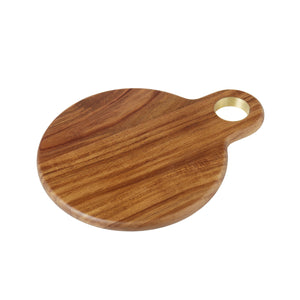 DAVIS & WADDELL ACACIA & BRASS SERVING BOARD NATURAL 32.5X25X1.8CM