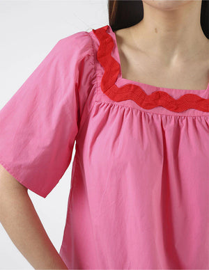 Stella + Gemma Rita Top Strawberry Sundae Pink Cotton High Summer 2024