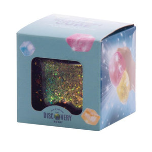 DISCOVERY ZONE SPARKLY SQUISH CUBE CDU 18PCS/6 ASSORTED 5X5X5CM