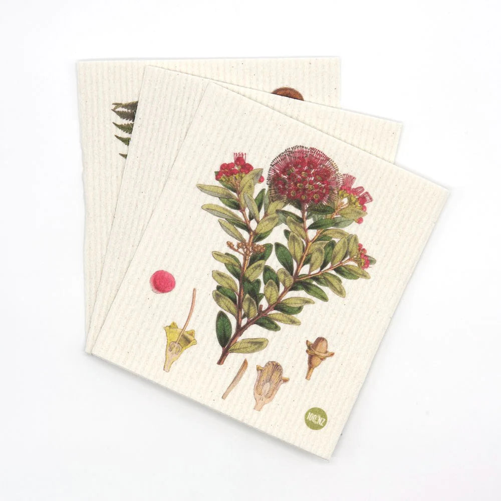 Swedish Dishcloths - Botanical Illustrations + 100%NZ