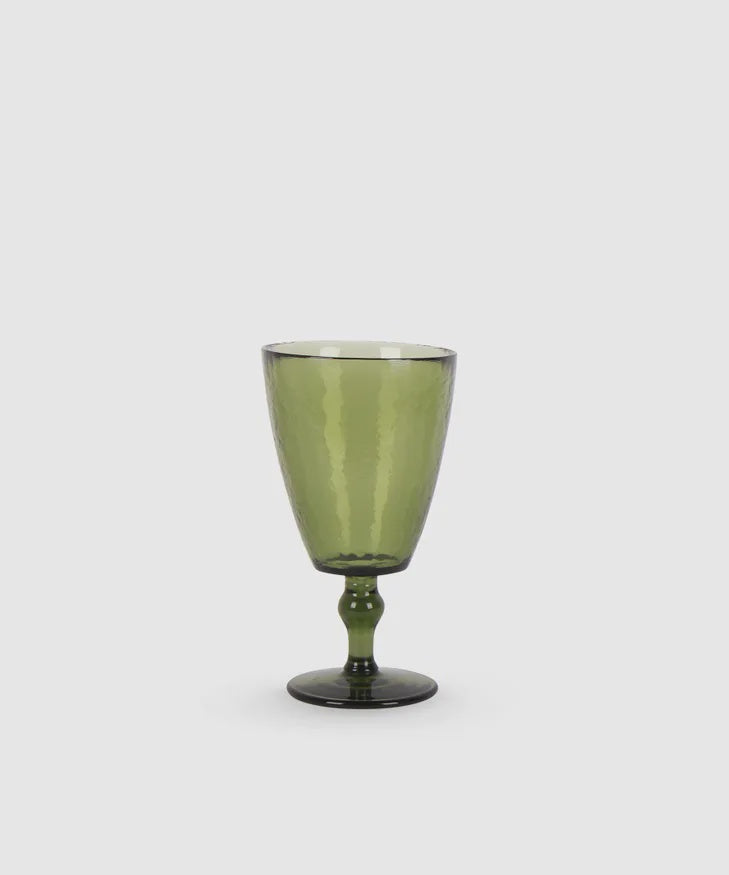 French Country Vitro Olive Wine Glass