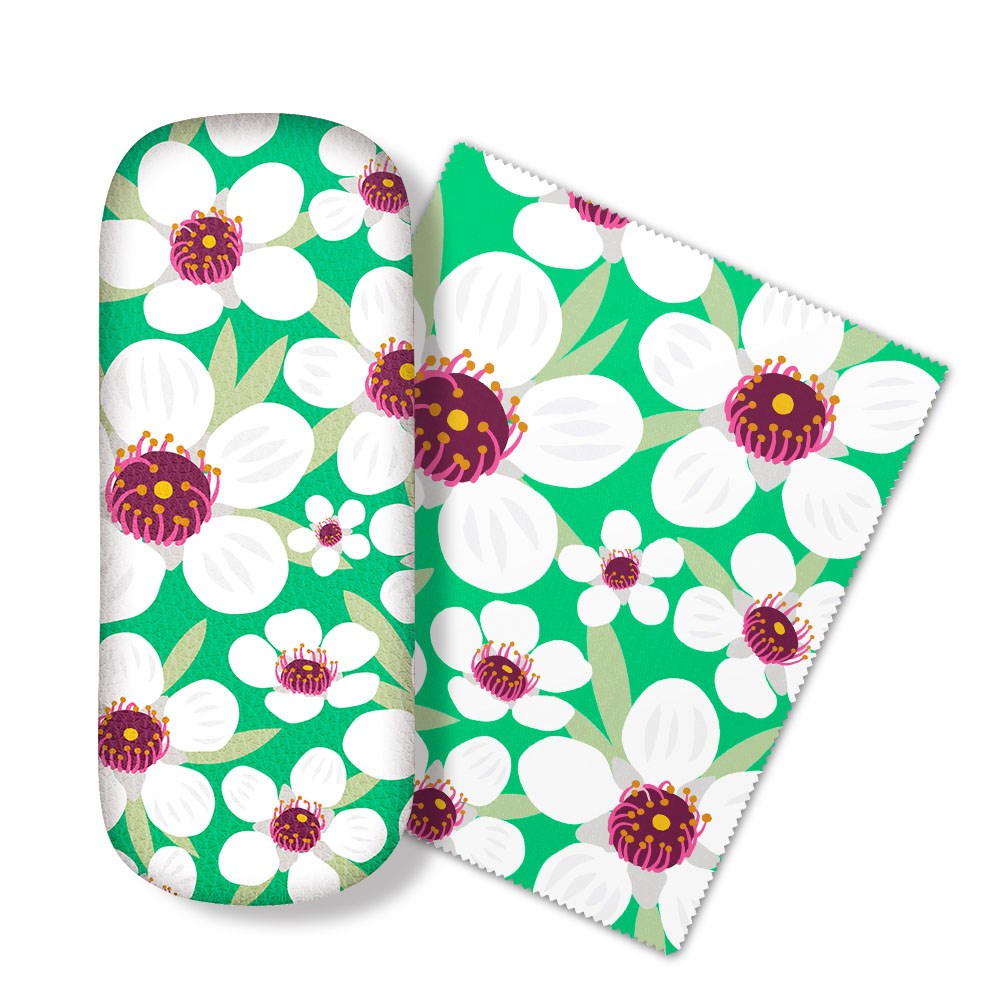 Bright Botanical Manuka Glasses Case + 100%NZ