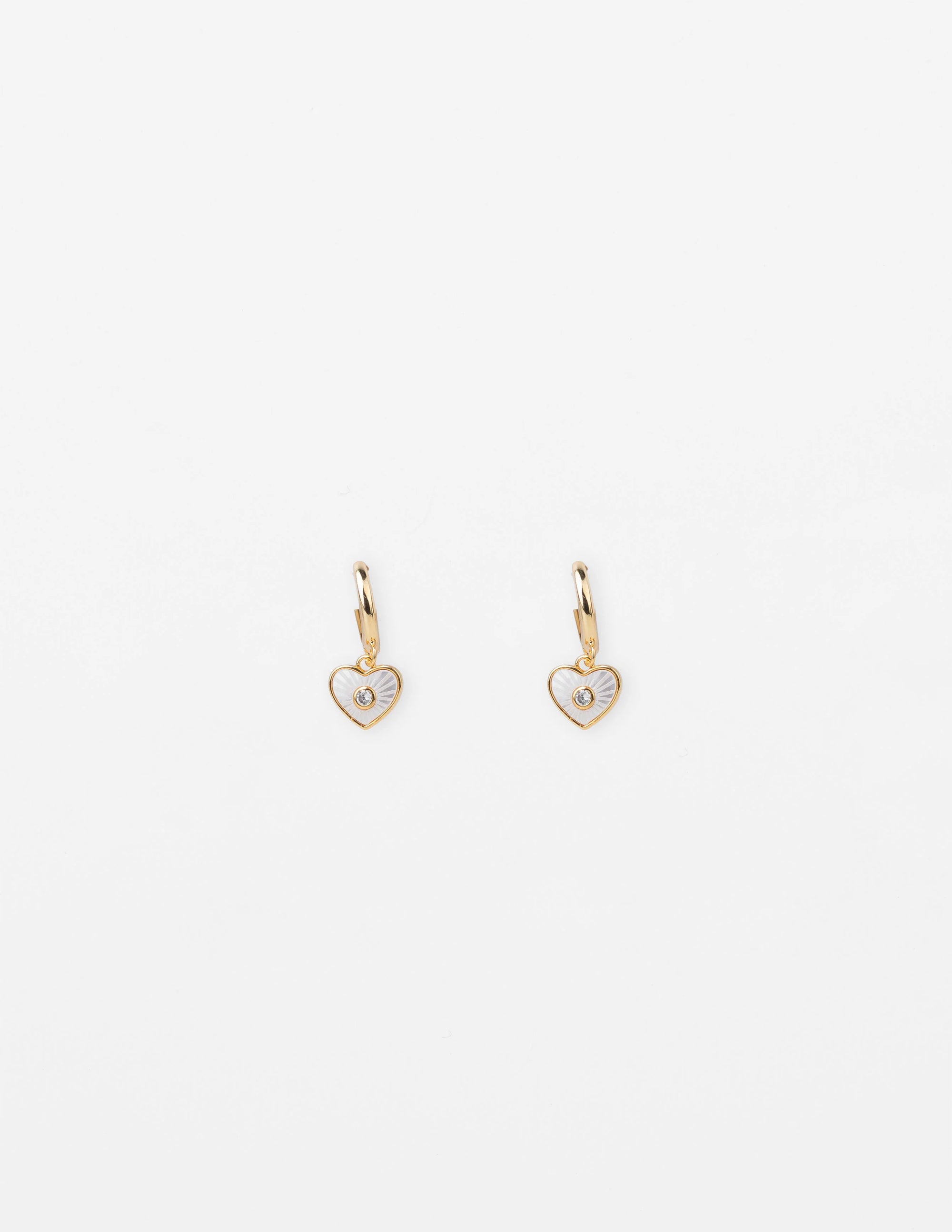 Stella + Gemma HEART WITH CRYSTAL CIRCLE HOOP EARRINGS