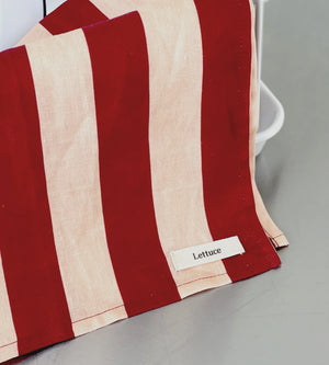 Bold Stripe Peach + Burgundy Tea Towel - Best Abroad