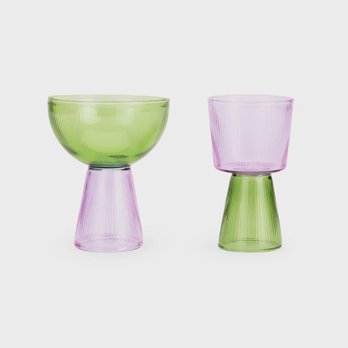 Yinka Ilori Glassware (set of 2) Green Purple MOMA