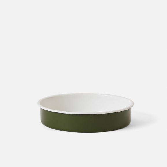 Citta Enamel Round Baking Tray - Olive