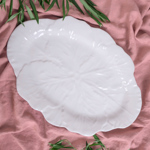 Melamine Cabbage Leaf Oval Platter 40cm + Le Forge