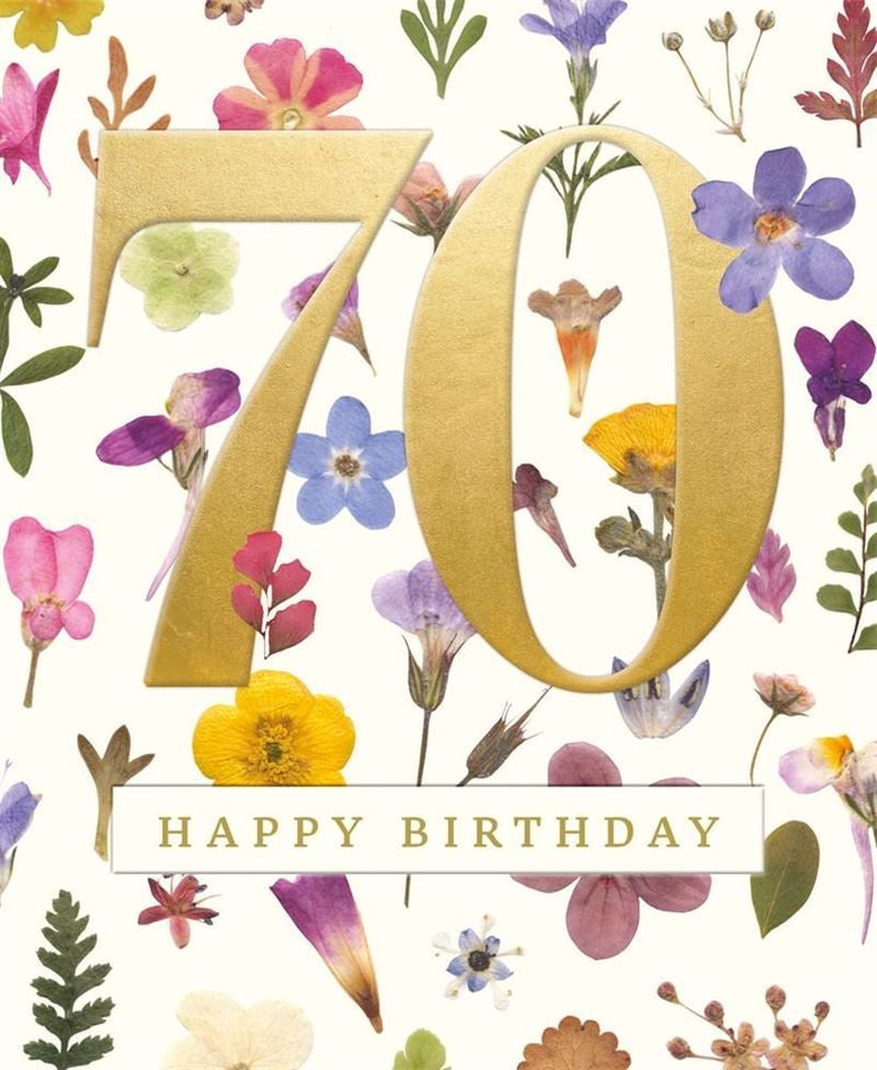 Happy Birthday Card Wild Meadow Numbers