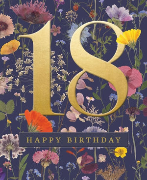 Happy Birthday Card Wild Meadow Numbers