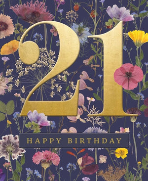 Happy Birthday Card Wild Meadow Numbers