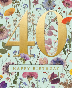 Happy Birthday Card Wild Meadow Numbers