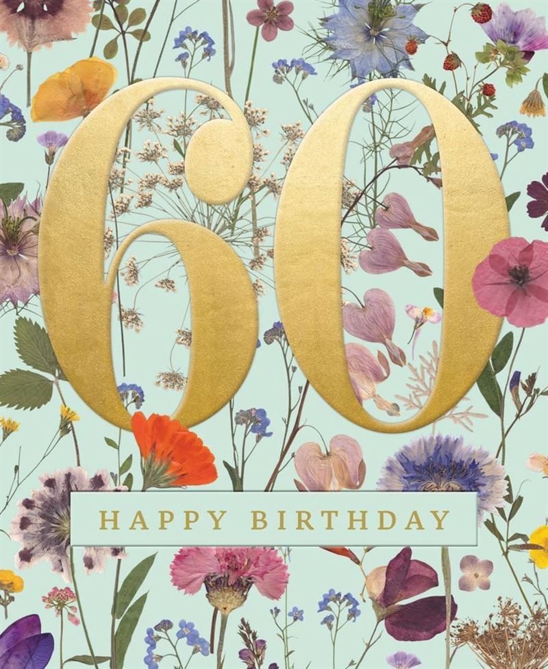 Happy Birthday Card Wild Meadow Numbers