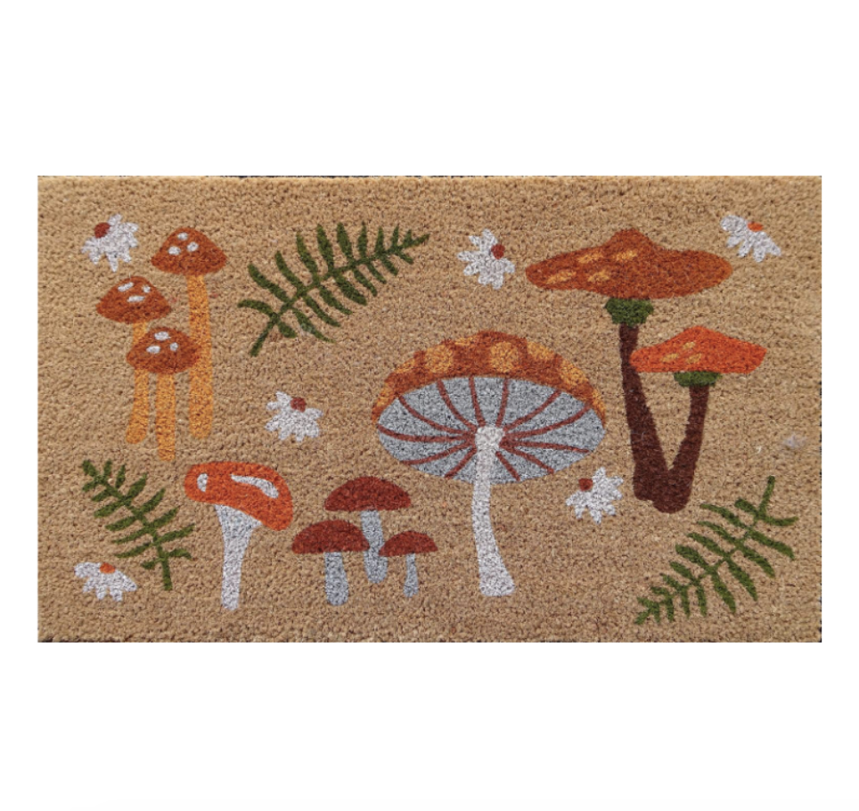 Mushroom Forrest Coir Doormat - 45 cm x 75 cm