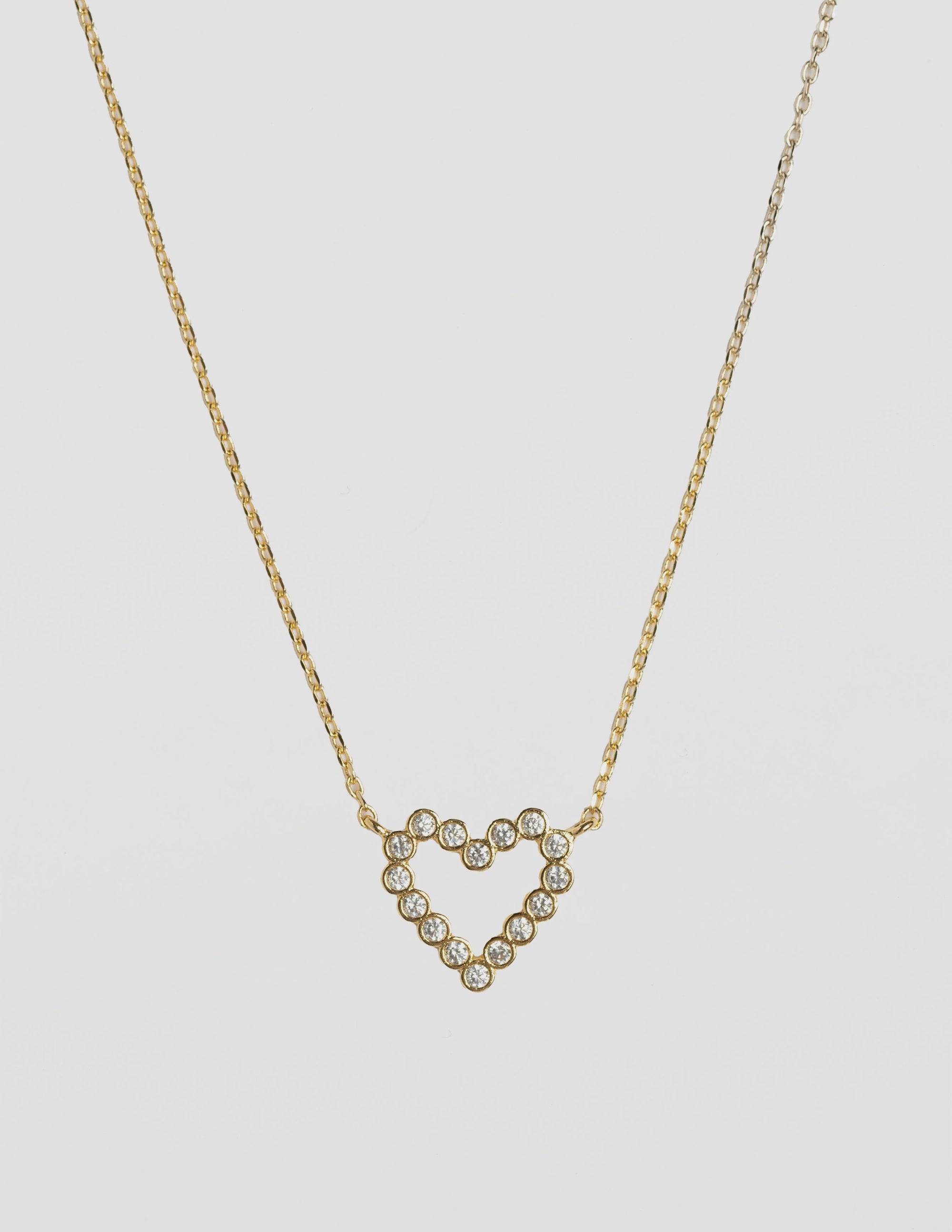 NECKLACE CRYSTAL HEART GOLD