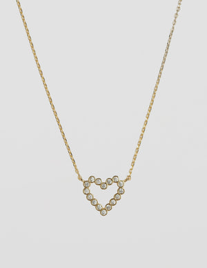 NECKLACE CRYSTAL HEART GOLD