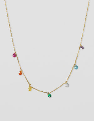 Stella + Gemma NECKLACE RAINBOW BEADS - GOLD