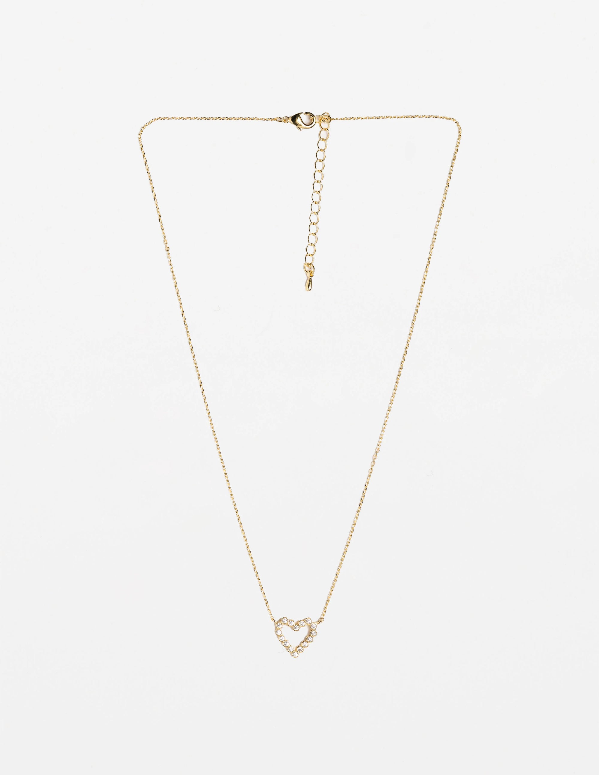 NECKLACE CRYSTAL HEART GOLD