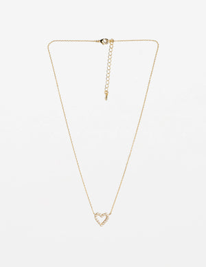 NECKLACE CRYSTAL HEART GOLD