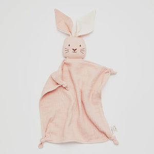 Organic Muslin Bunny Lovey Blush with Milk ears Overthedandelions