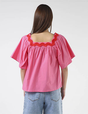 Stella + Gemma Rita Top Strawberry Sundae Pink Cotton High Summer 2024