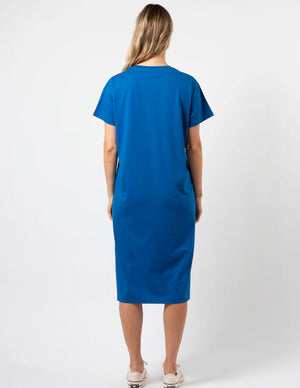 MAXIE T-SHIRT DRESS - DEEP BLUE BOWTIFUL BOW - Stella + Gemma