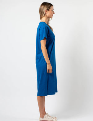 MAXIE T-SHIRT DRESS - DEEP BLUE BOWTIFUL BOW - Stella + Gemma