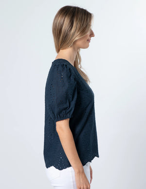 MINNIE TOP - NAVY - Stella Gemma