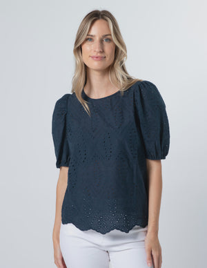 MINNIE TOP - NAVY - Stella Gemma