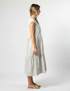 RANIA DRESS - MUSHROOM STRIPE - Stella + Gemma