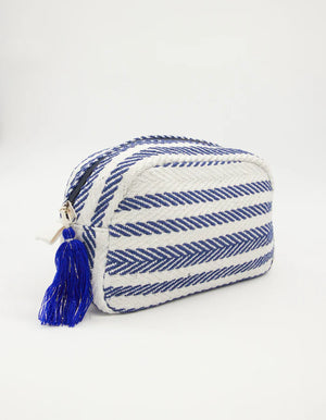 Cosmetic Bag Navy Herringbone Stella + Gemma