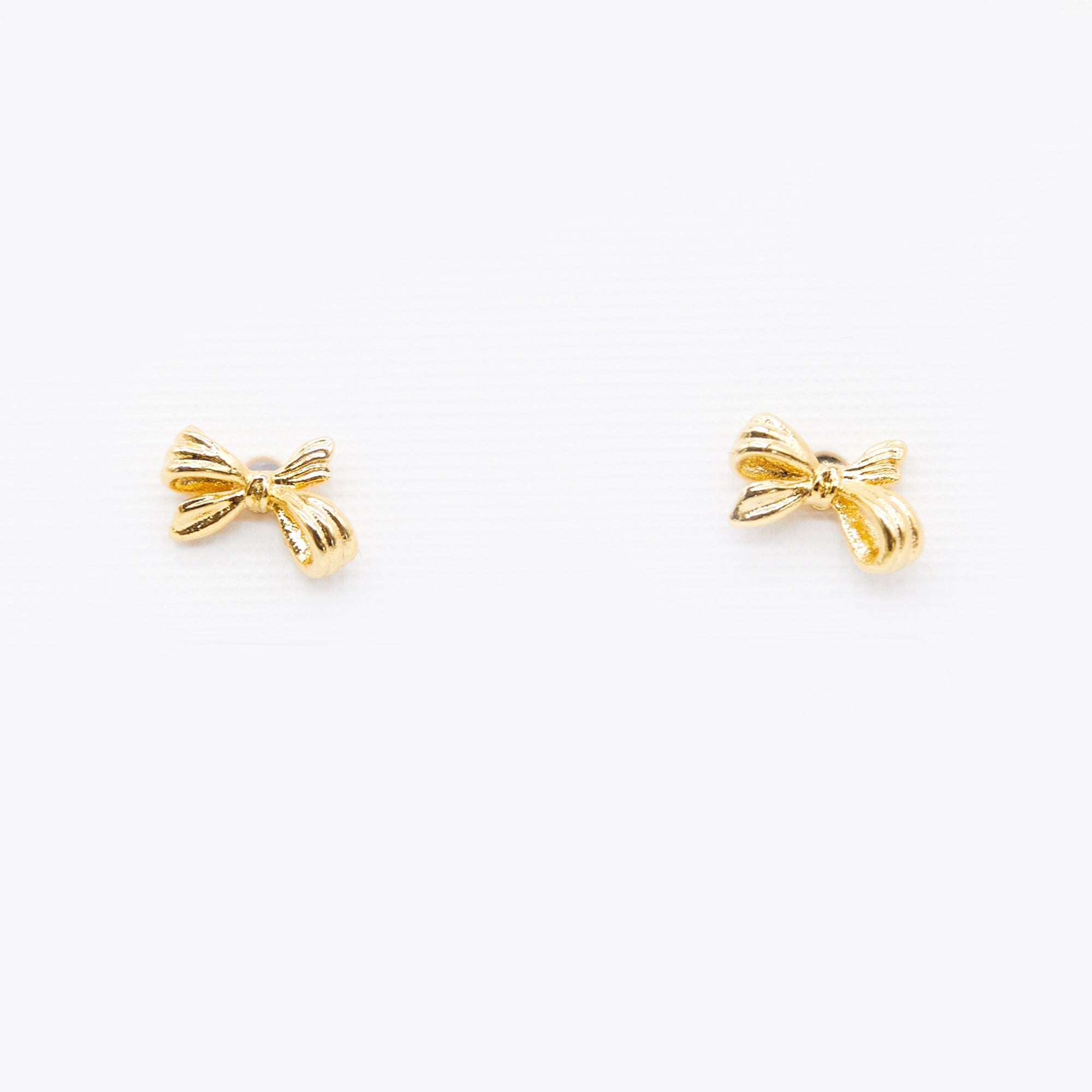 Gold Dainty Bow Earrings - Stella + Gemma