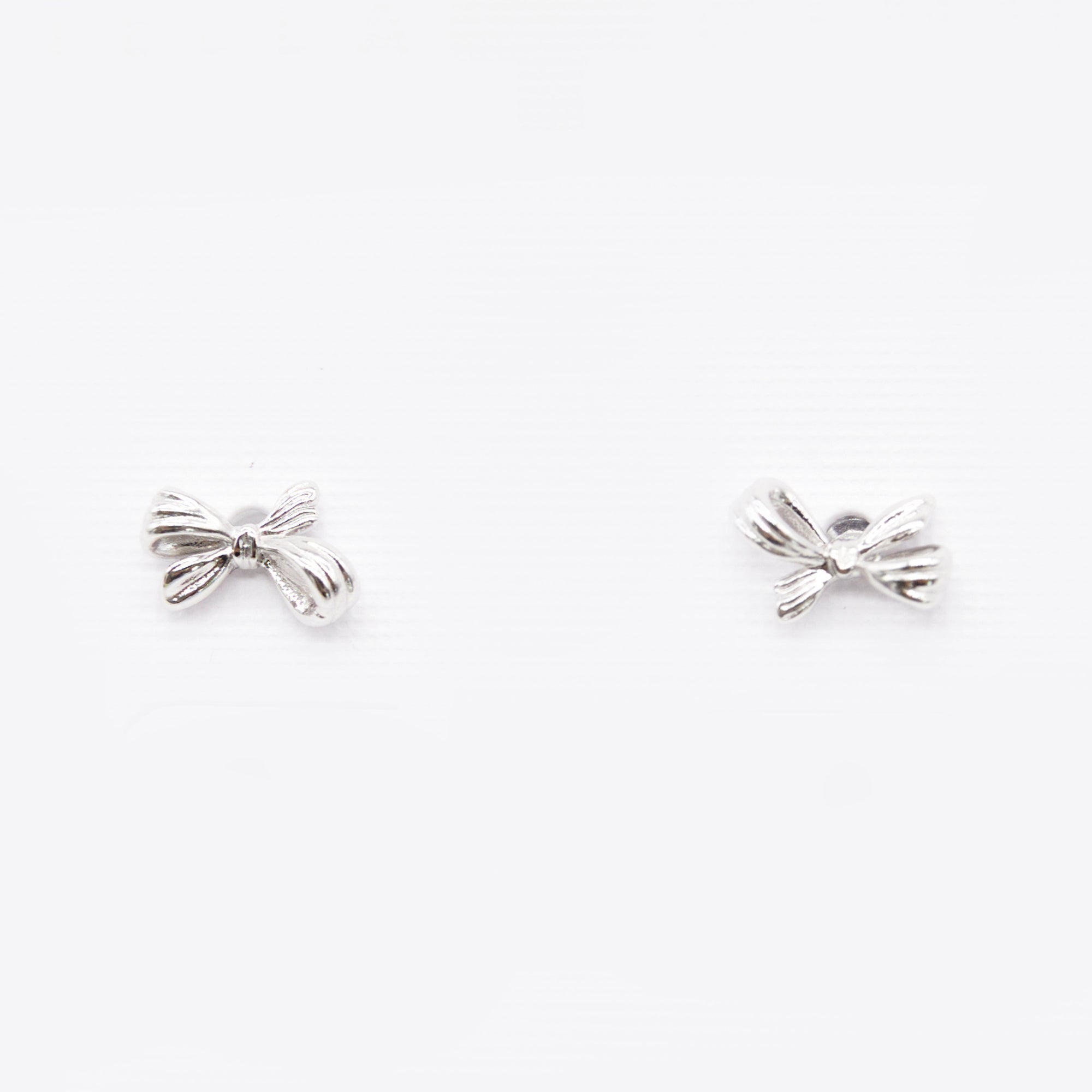 Silver Dainty Bow Earrings - Stella + Gemma