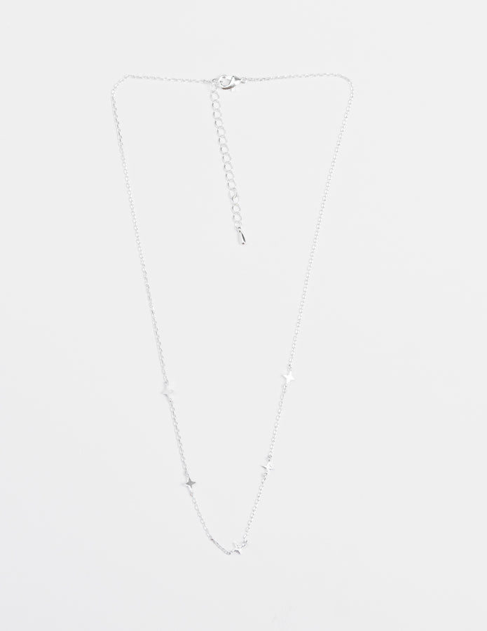 Silver Chain Necklace with Stars - Stella + Gemma
