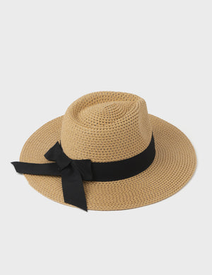 Stella Gemma STRAW HAT - NATURAL BLACK BOW