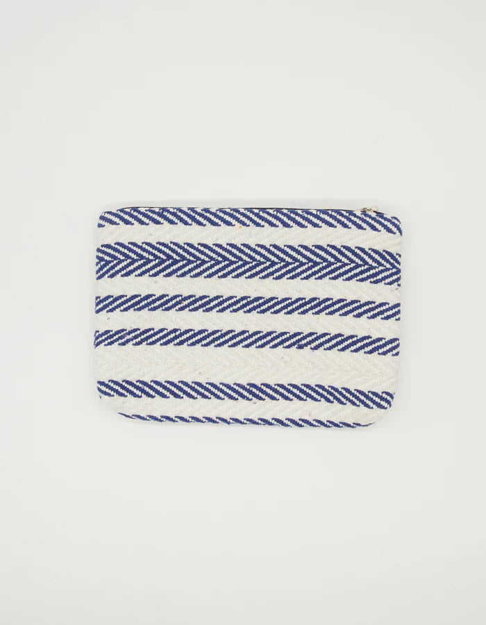 Small Pouch Navy Herringbone Stella Gemma