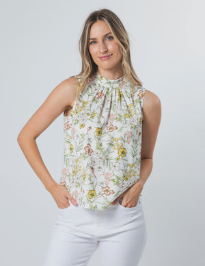 Stella Gemma JENNA TOP -GARDEN PARTY High neck sleeveless blouse